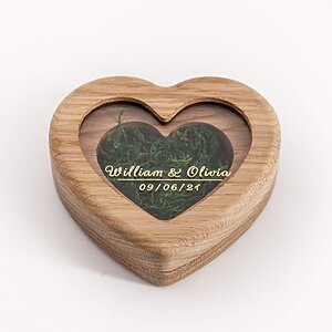Heart wooden customized ring box, marriage anniversary gifts for wife