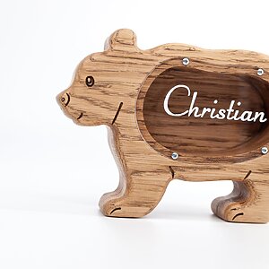 Alternative view of Bear piggy bank for kids