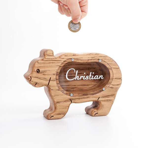 Bear piggy bank for kids