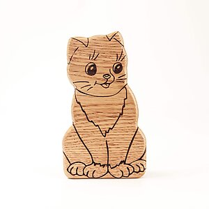 Wooden cat piggy banks
