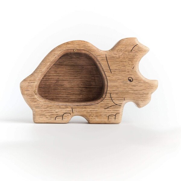 Dinosaur wooden piggy bank for kids