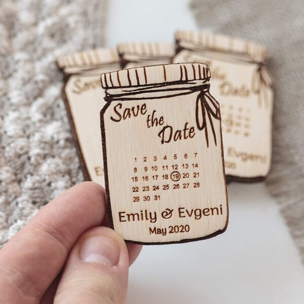 Wedding calendar save the date magnet and custom wooden magnet wedding favor!