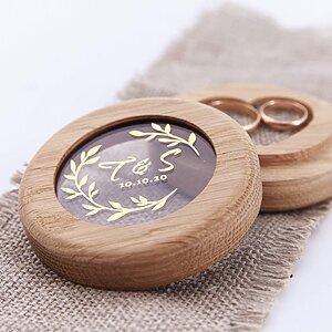 Wooden ring box for wedding ceremony | Wooden bearer box - Dejavuwood