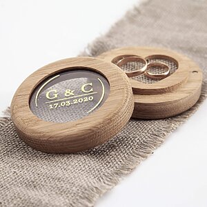 Alternative view of Wood ring box, ring pillow