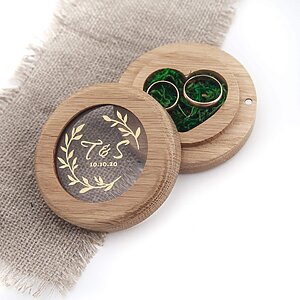 Wedding ring box, ring pillow, ringkissen, double ring bearer box, wedding wood decoration, wooden ring box for wedding ceremony