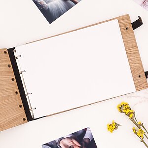 Alternative view of Personalized wedding wooden photo album  (5th anniversary gift )