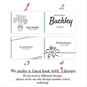 Alternative view of Sunflowers wedding guest book custom