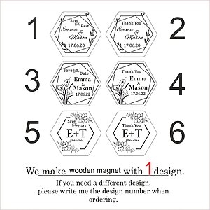 Alternative view of Wedding save the date wood magnets