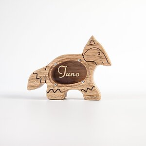 Alternative view of Wooden baby piggy bank for boys or girl,christmas gift for kids