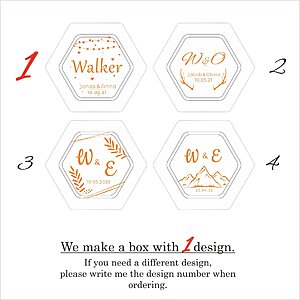 Alternative view of Hexagon custom wooden ring box for wedding ceremony.