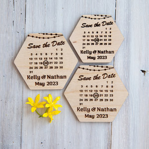 Calendar wedding magnets Save the Date