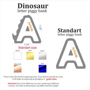 Alternative view of Wooden letter piggy bank initial, personalized bank letter birthday gift