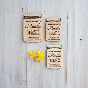 Wooden magnets wedding