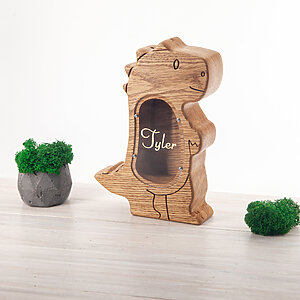 custom dinosaur T-rex piggy bank unique gifts for 4 year olds