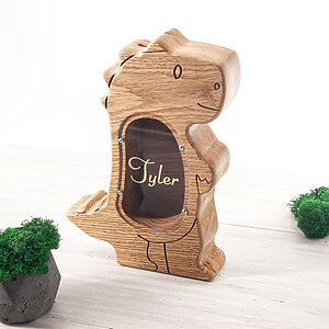 dinosaur wooden piggy bank small christmas gifts