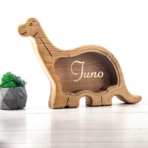 wooden Birthday gifts for boys money box gift dinosaur coin bank