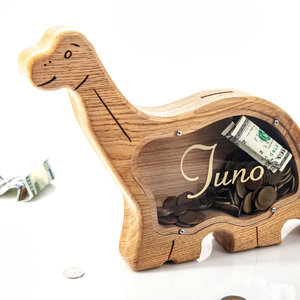 wooden big dinosaur piggy bank best toy for 1 2 3 year old