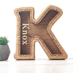 letter K piggy bank christmas gifts for 5 year old boy