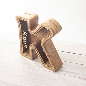 Custom letter K piggy bank christmas gifts for 3 year old boy