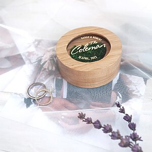 Double ring box wood gifts for her