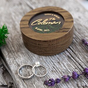 Wedding ring box for ceremony romantic wooden gifts