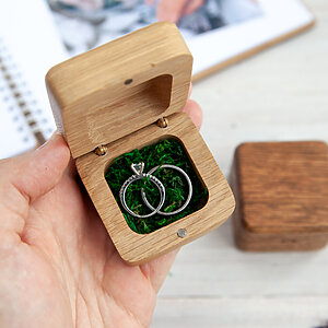 square Engraved ring bearer box for wedding ceremony