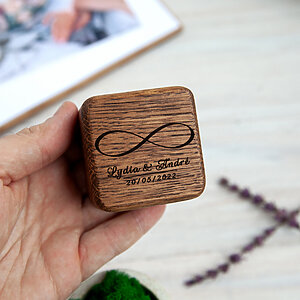 Personalized Infinity sun Ring bearer box for wedding ceremony