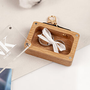 Dog wedding ring box with strong magnetic acrylic lid