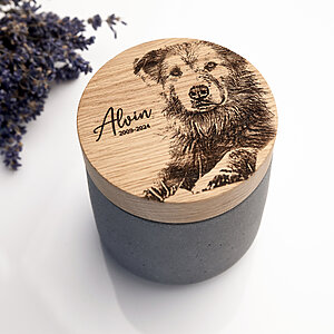medium concrete pet ashes urn for dog